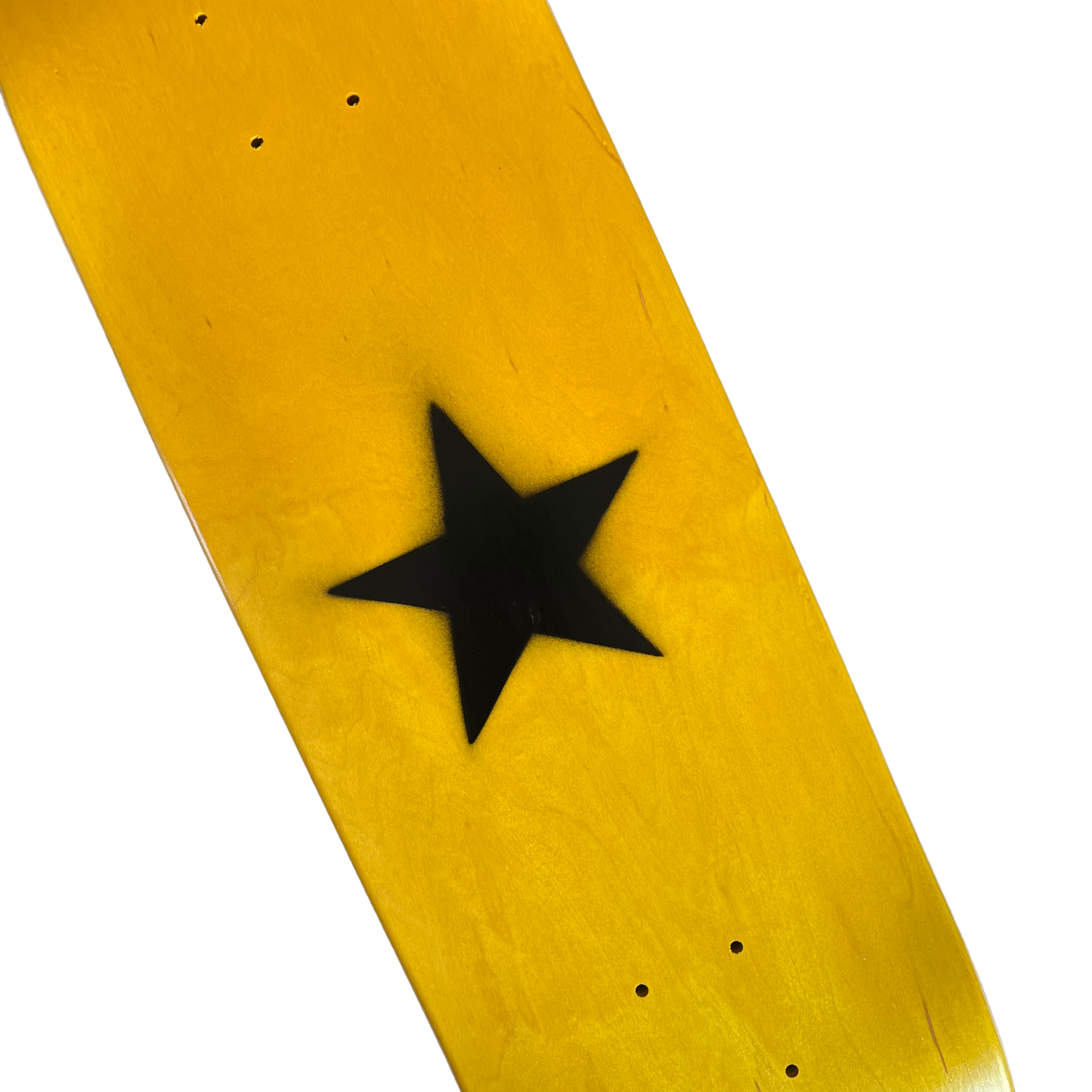 Stardust Matte Black Star Egg Shaped Deck 8.75" Yellow Veneer