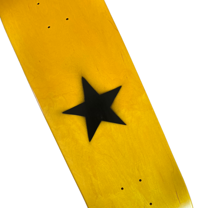 Stardust Matte Black Star Egg Shaped Deck 8.75" Yellow Veneer