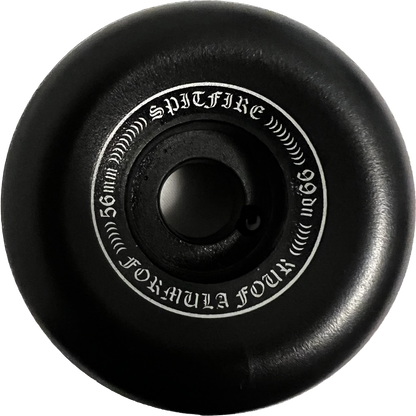 Spitfire Formula Four OG Classic 56mm 99d Set Of 4 Skateboard Wheels Black
