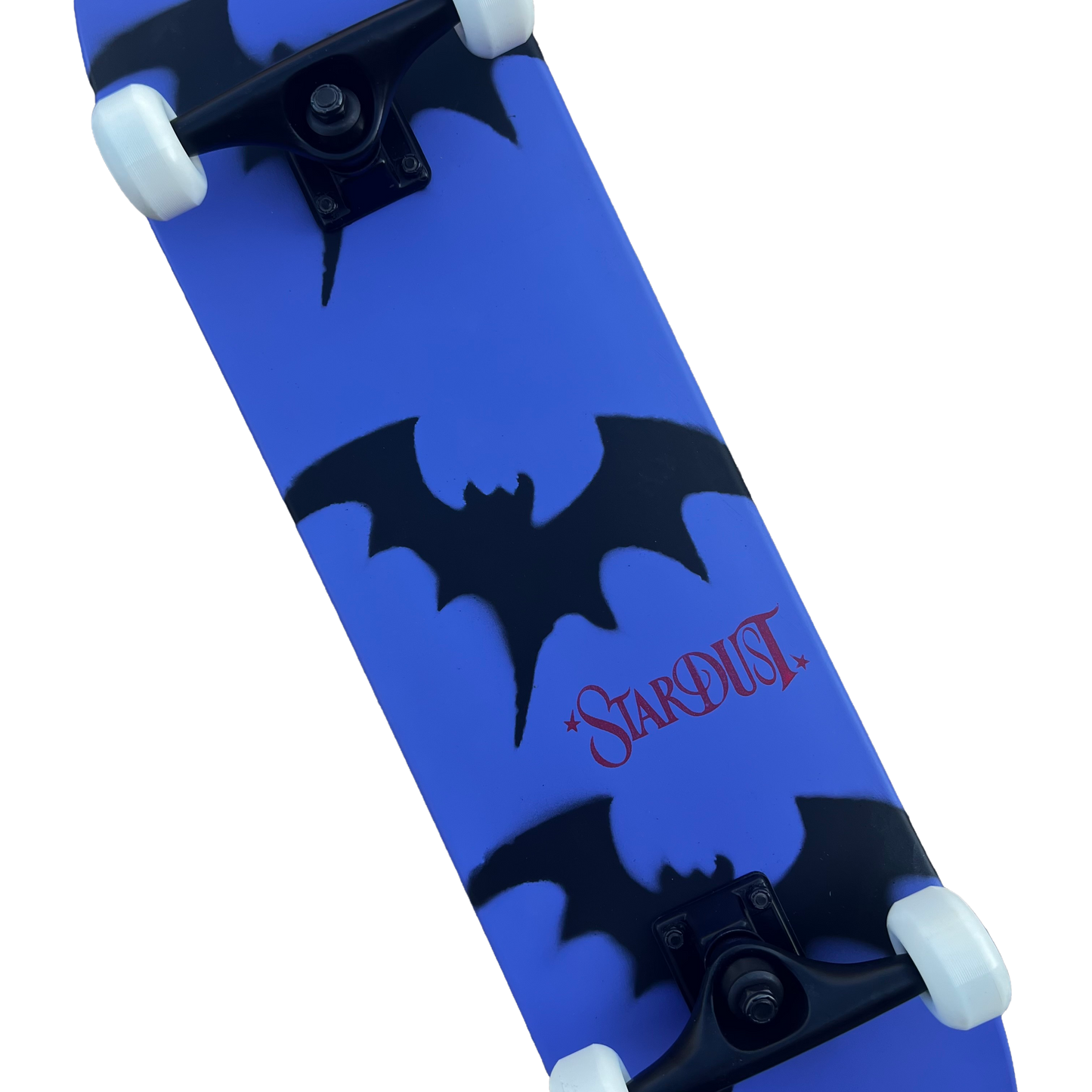 Stardust Skate Shop Tri-Bat Wanderlust Mid Size Pre-Built Complete Entry Level Skateboard 7.75" x 31.25" Iris / Flat Black / Bright Red