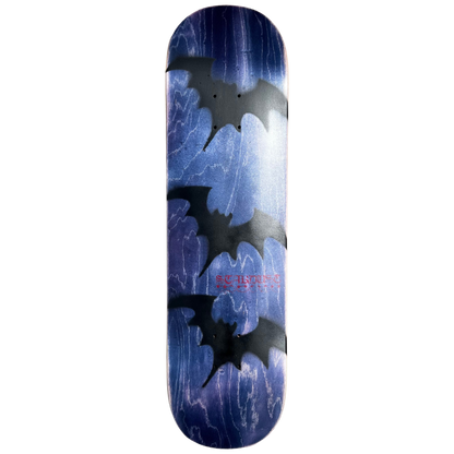 Stardust Tri-Bat Blackletter Deck 052 8.25" (Full Cut) Blue Veneer / Flat Black / Bright Red