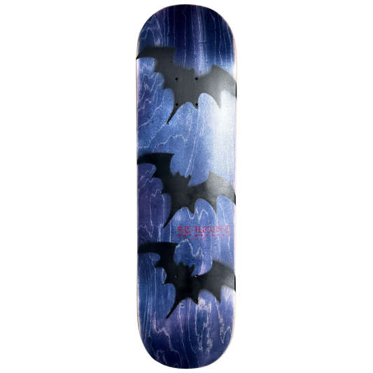 Stardust Tri-Bat Blackletter Deck 052 8.25" (Full Cut) Blue Veneer / Flat Black / Bright Red
