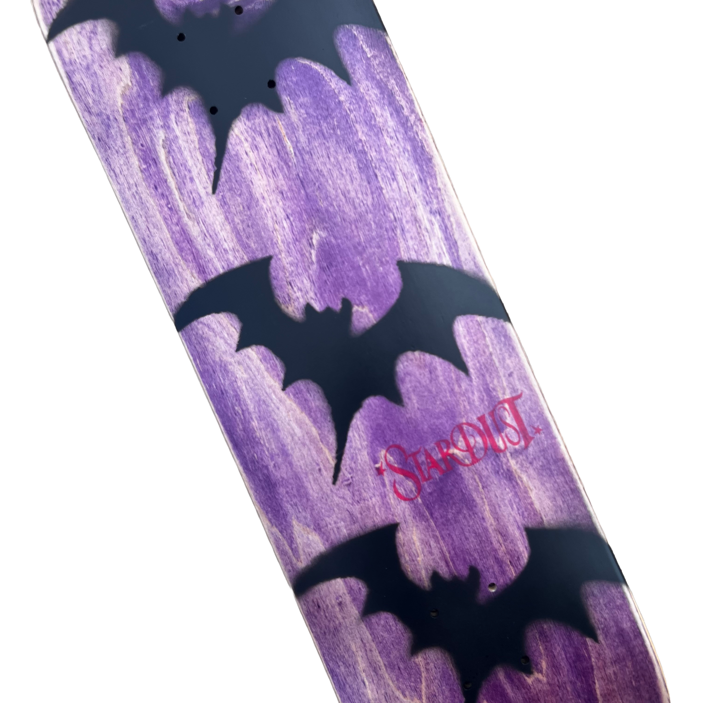 Stardust Tri-Bat Wanderlust Deck 048 8.125" (Full Cut) Purple Veneer / Flat Black / Bright Red