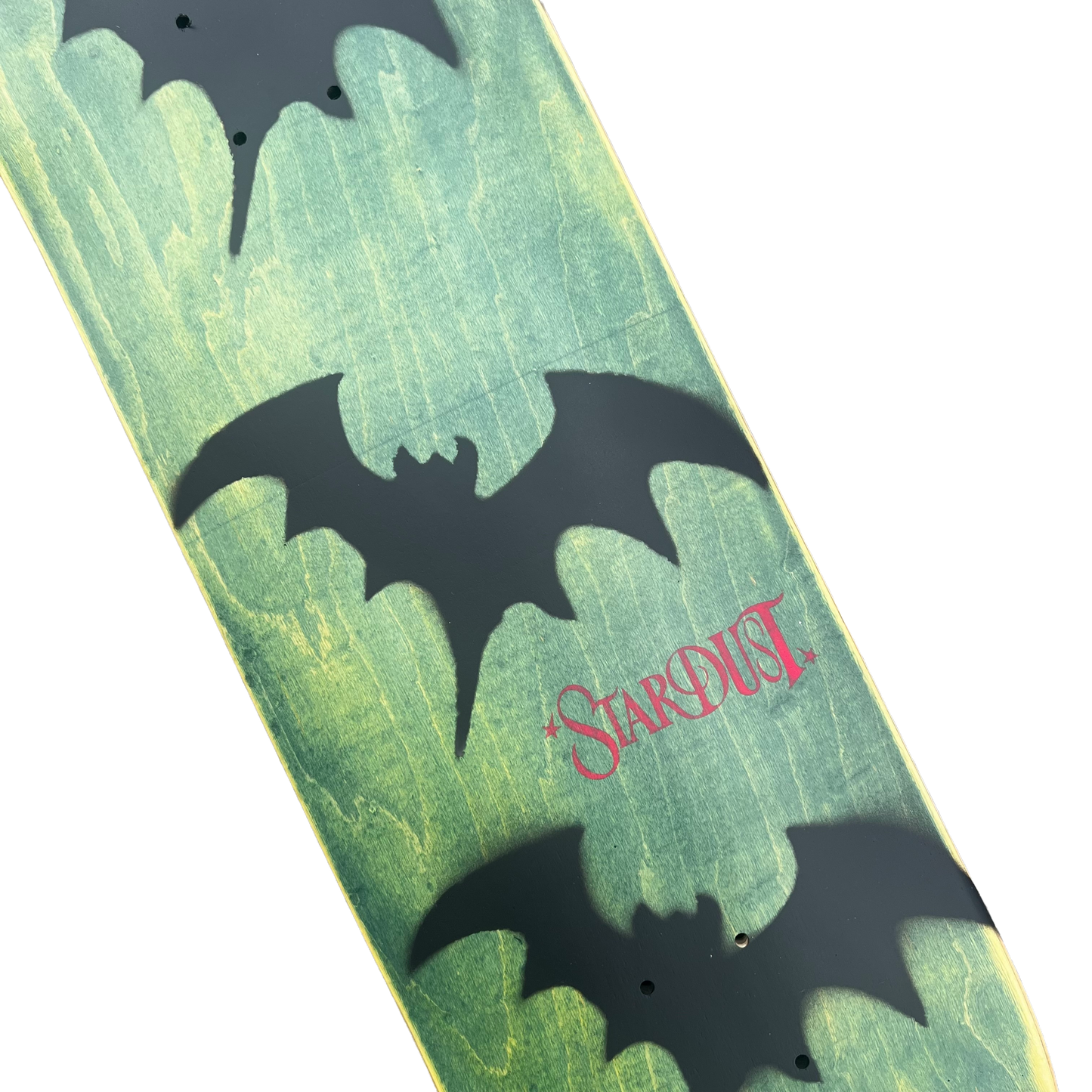 Stardust Tri-Bat Wanderlust Deck 048 9.0" (Full Cut) Green Veneer / Flat Black / Bright Red