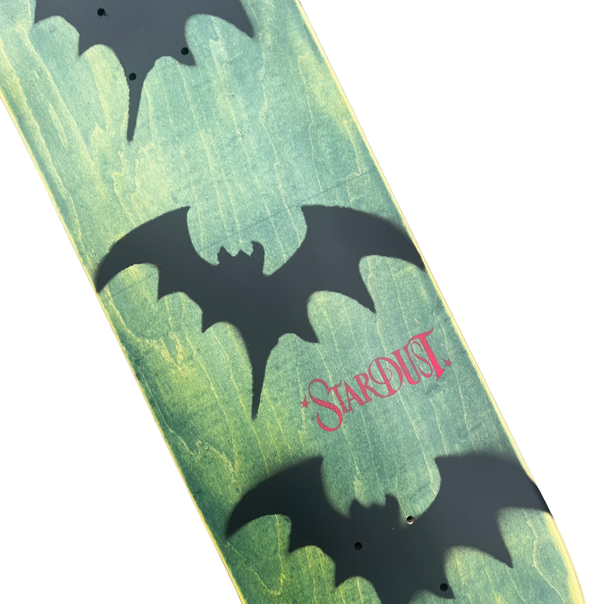 Stardust Tri-Bat Wanderlust Deck 048 9.0" (Full Cut) Green Veneer / Flat Black / Bright Red