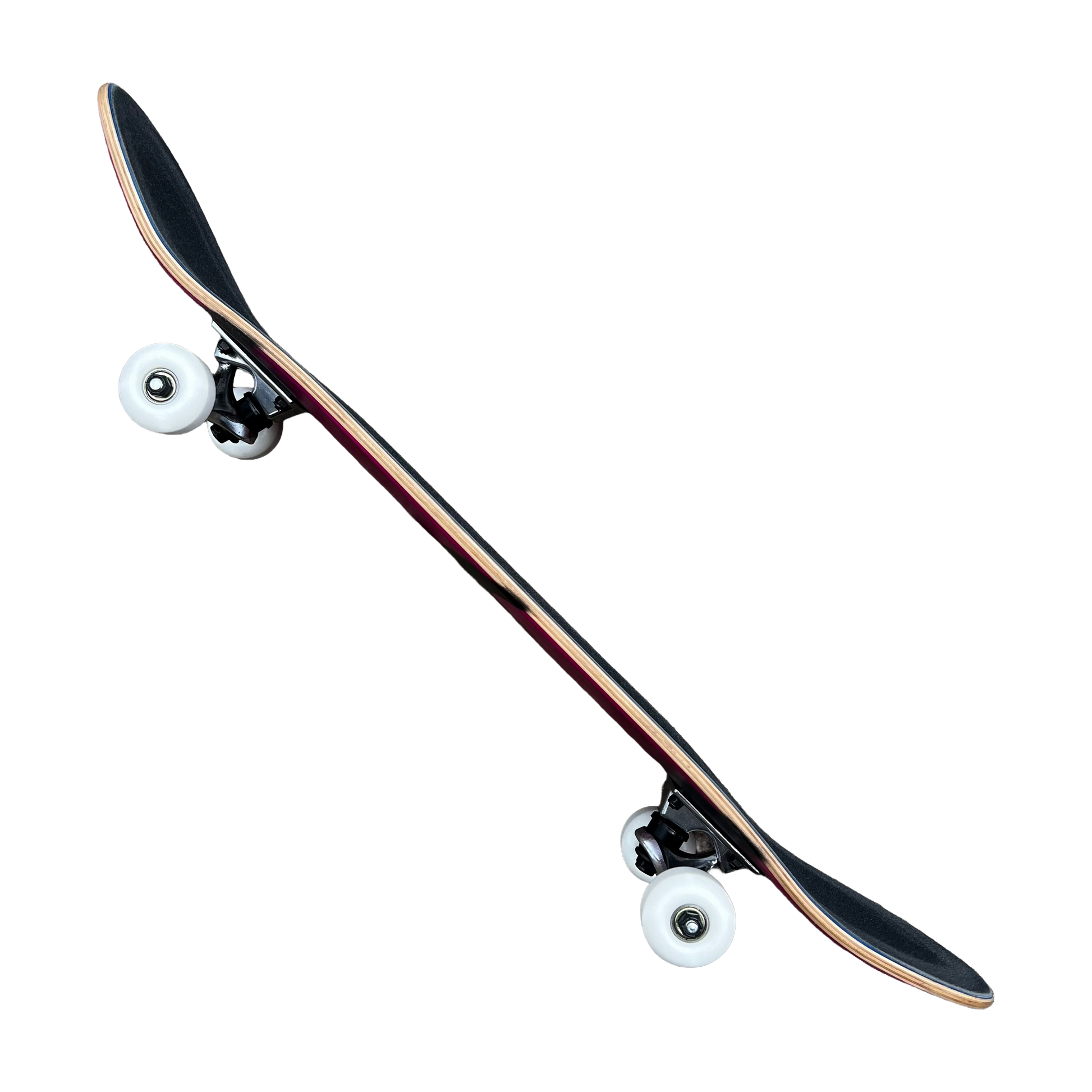 Stardust Skate Shop Tri-Bat Blackletter Full Size Pre-Built Complete Entry Level Skateboard 8.25" x 32.0" Pink Veneer / Flat Black / Bright Red