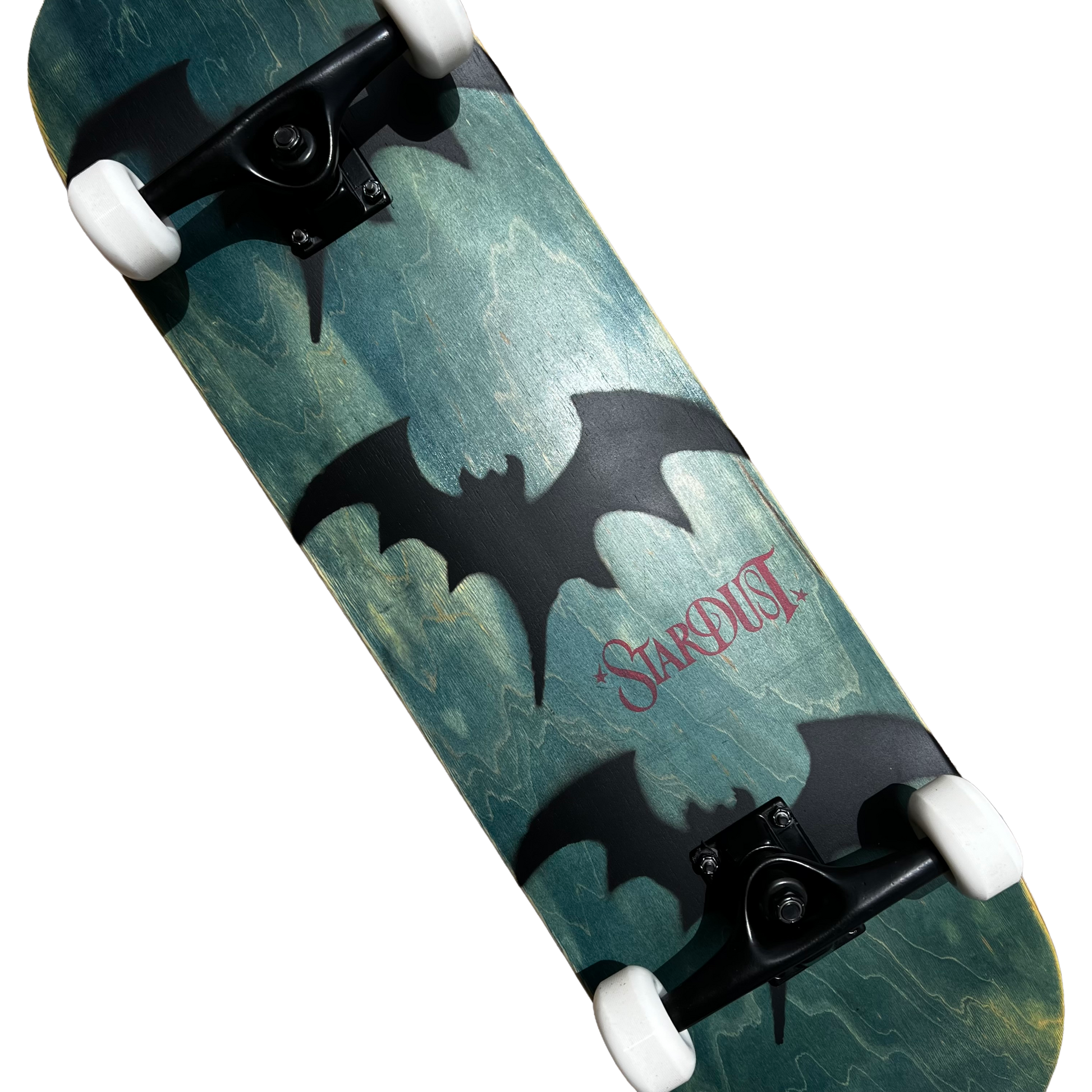 Stardust Skate Shop Tri-Bat Wanderlust Full Size Pre-Built Complete Entry Level Skateboard 8.5" x 32.375" Blue Veneer / Flat Black / Bright Red
