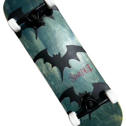 Stardust Skate Shop Tri-Bat Wanderlust Full Size Pre-Built Complete Entry Level Skateboard 8.5" x 32.375" Blue Veneer / Flat Black / Bright Red