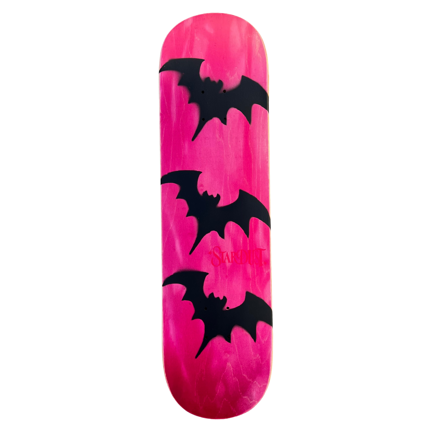 Stardust Tri-Bat Wanderlust Deck 048 8.25" (Full Cut) Pink Veneer / Flat Black / Bright Red