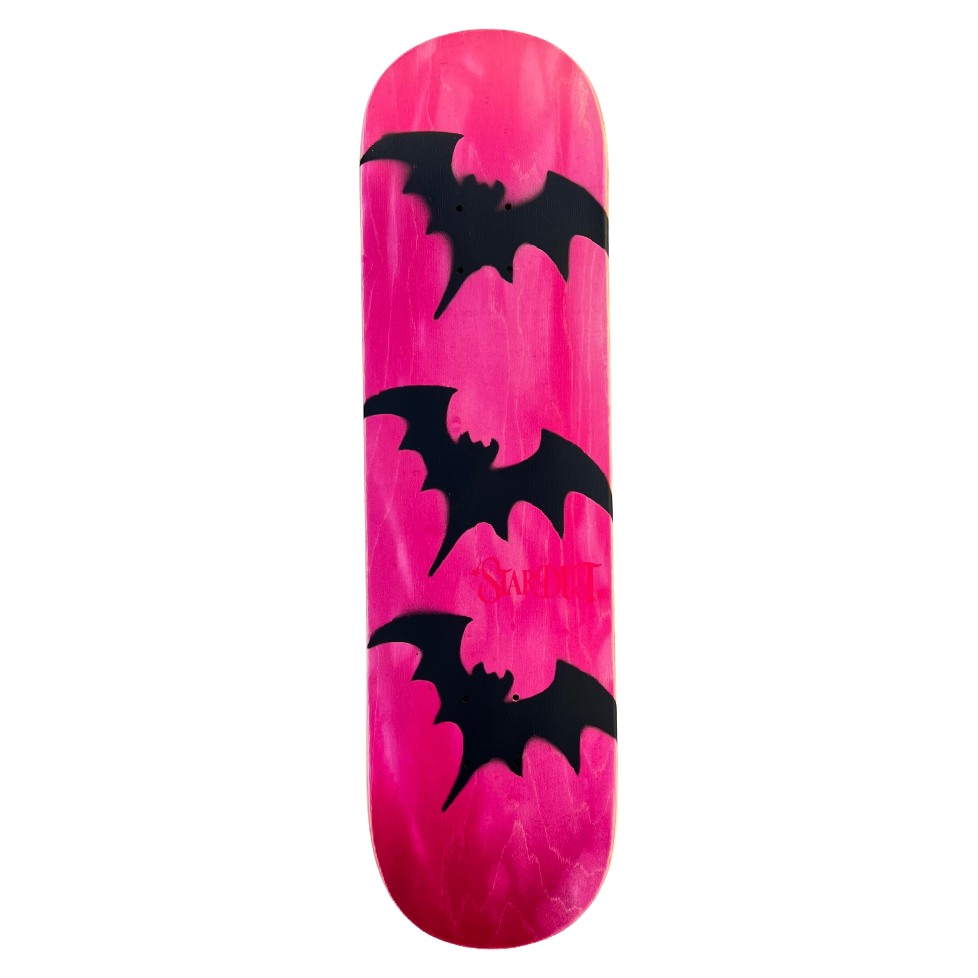 Stardust Tri-Bat Wanderlust Deck 048 8.25" (Full Cut) Pink Veneer / Flat Black / Bright Red