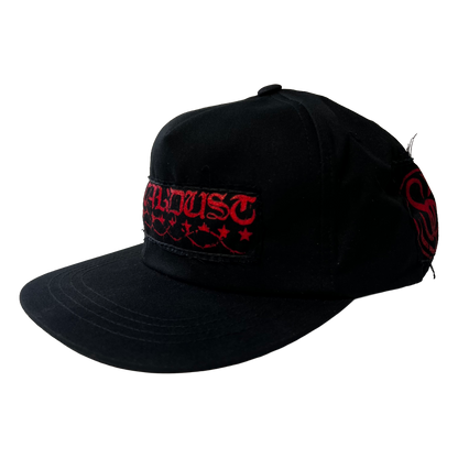 Stardust Patch Mash Ups Snapback Hat Blackletter 040 & Wanderlust Lettermark 022.2 Black / Bright Red
