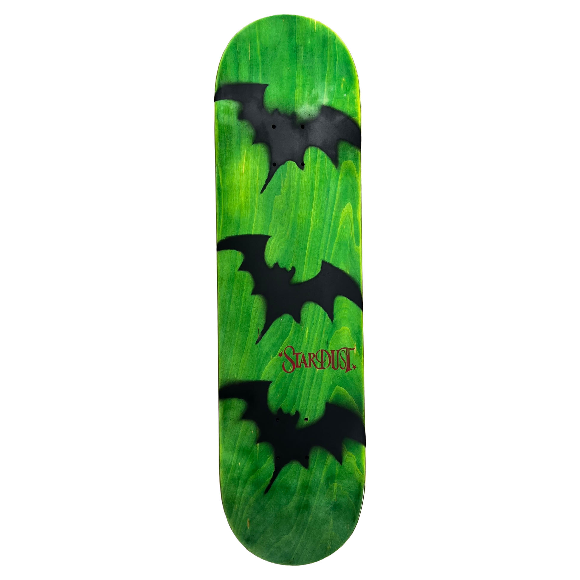 Stardust Tri-Bat Wanderlust Deck 048 8.3" (Standard Cut) Green Veneer / Flat Black / Bright Red