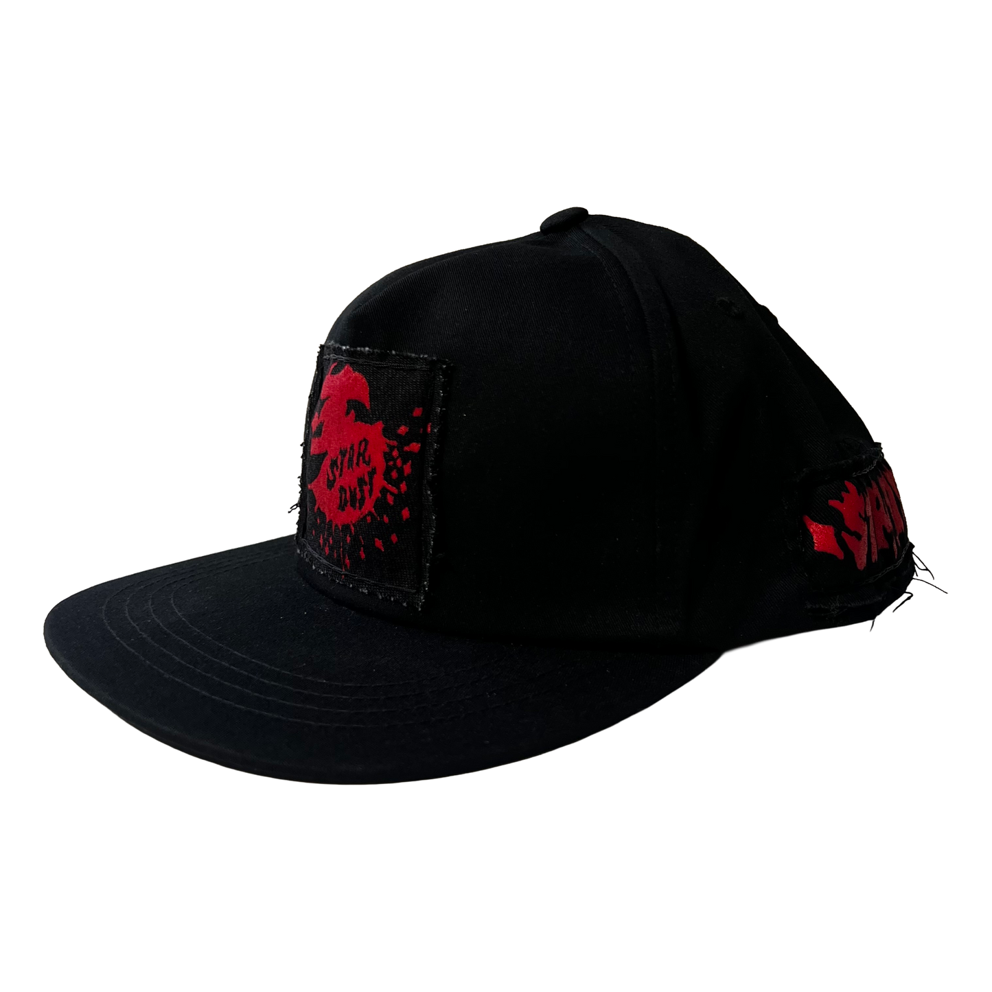 Stardust Patch Mash Ups Snapback Hat Devil Man 018 & Devil Man Text 047 Black / Bright Red