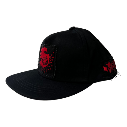Stardust Patch Mash Ups Snapback Hat Devil Man 018 & Devil Man Text 047 Black / Bright Red