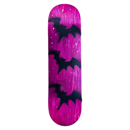 Stardust Tri-Bat Wanderlust Splatter Deck 048.2 8.5" Pink Veneer / Black & Metallic Silver Splatter / Sheer Purple Shimmer