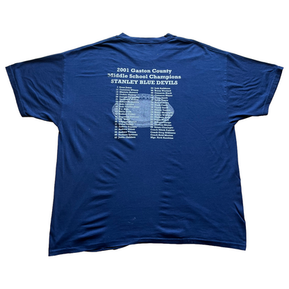 Vintage 2001 Stanley Blue Devils County Champs Tee - Large - Navy