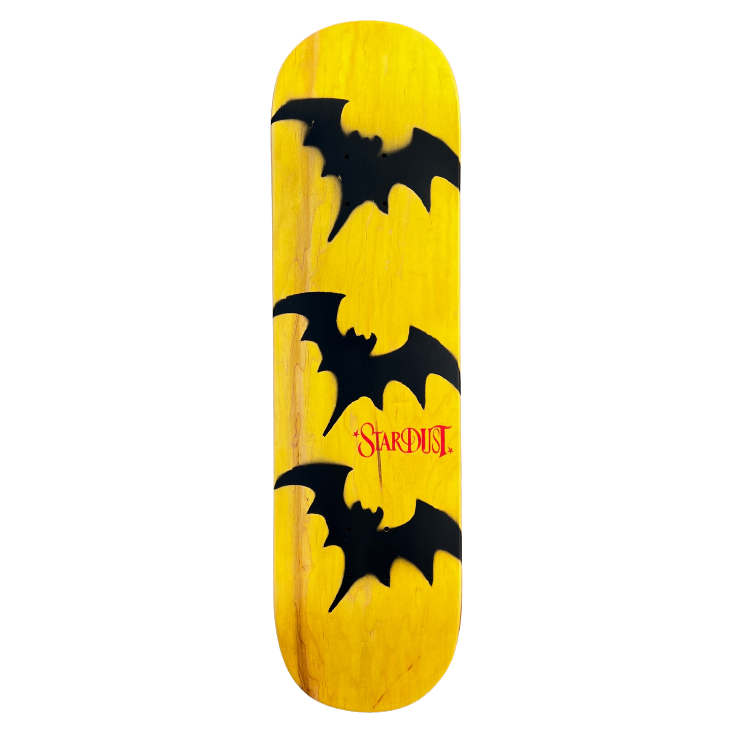 Stardust Tri-Bat Wanderlust Deck 048 8.25" (Full Cut) Yellow Veneer / Flat Black / Bright Red