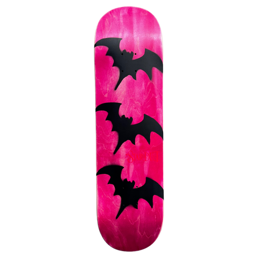 Stardust Tri-Bat Wanderlust Deck 048 8.5" (Full Cut) Pink Veneer / Flat Black / Bright Red