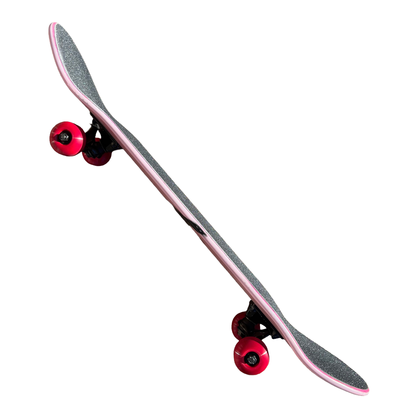 Stardust Skate Shop Soft Pink / Matte Black Bat 041 Mid Size Pre-Built Complete Entry Level Skateboard 8.0" x 31.7"