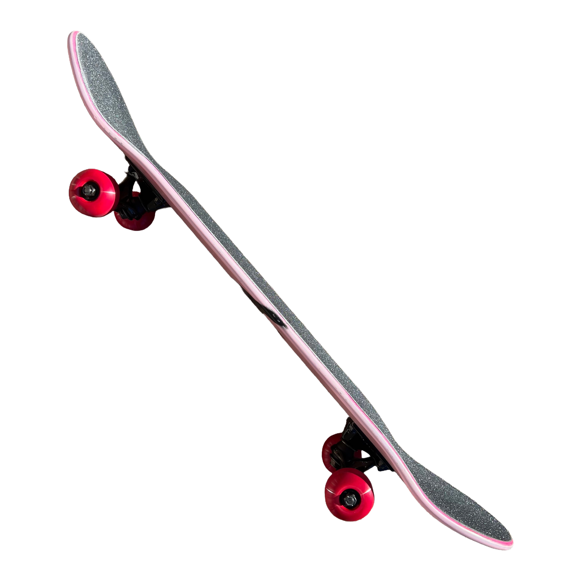 Stardust Skate Shop Soft Pink / Matte Black Bat 041 Mid Size Pre-Built Complete Entry Level Skateboard 8.0" x 31.7"
