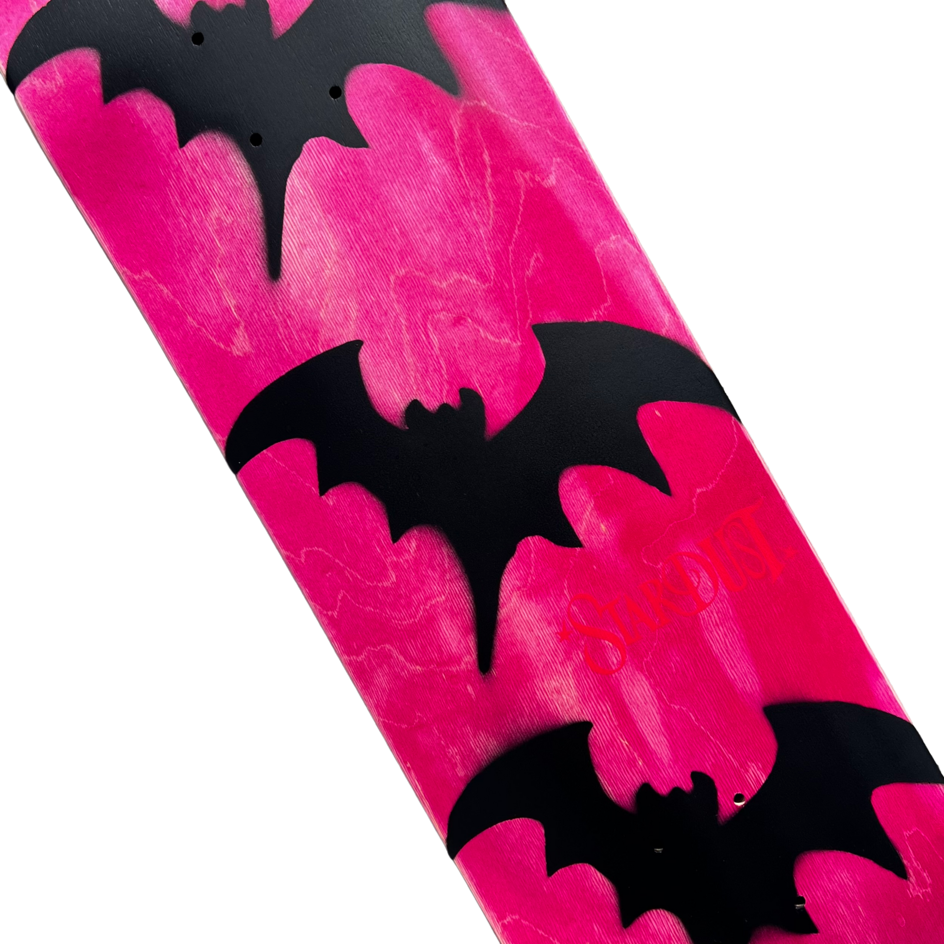 Stardust Tri-Bat Wanderlust Deck 048 8.5" (Full Cut) Pink Veneer / Flat Black / Bright Red