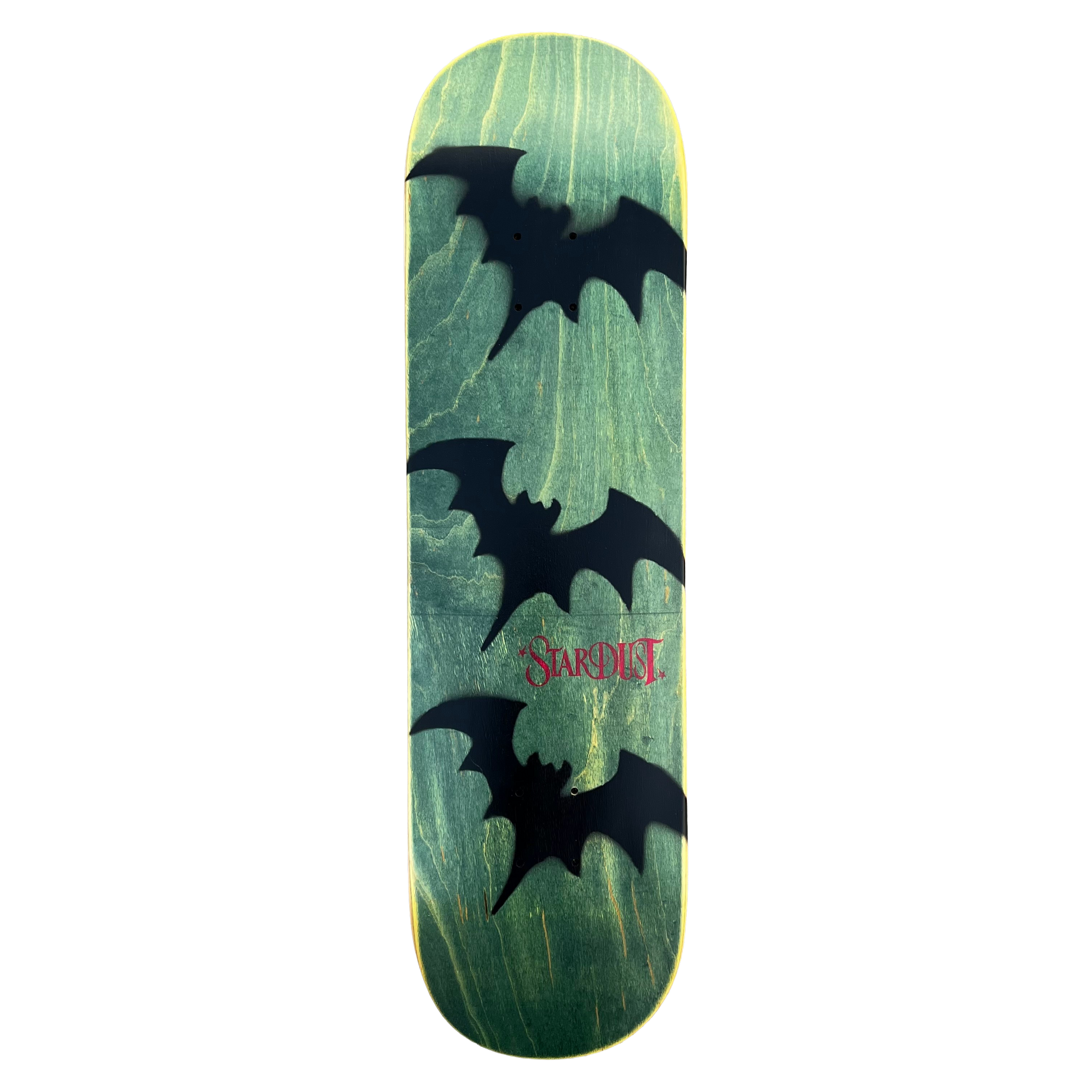 Stardust Tri-Bat Wanderlust Deck 048 8.375" (Full Cut) Green Veneer / Flat Black / Bright Red