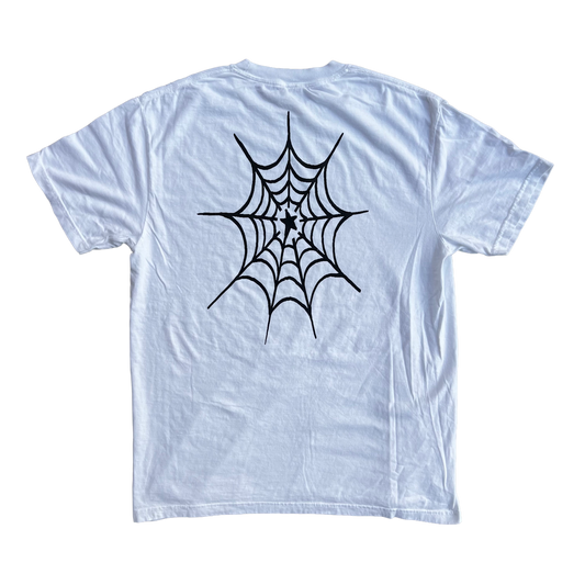 Stardust Skate Shop "Spider Web" Garment-Dyed Tee 042 White / Black