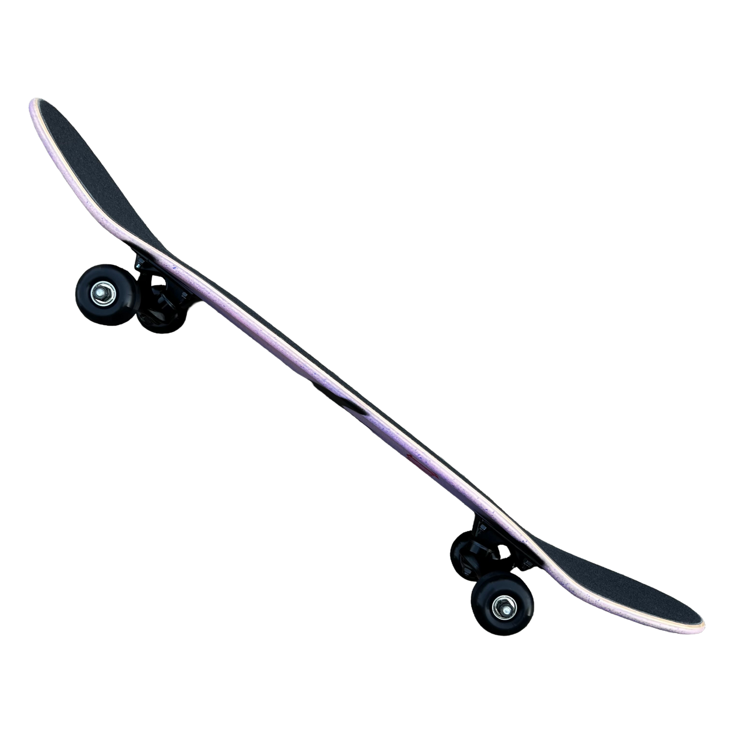 Stardust Skate Shop Tri-Bat Wanderlust Full Size Pre-Built Complete Entry Level Skateboard 8.0" x 31.75" Soft Pink With Iris Spray / Flat Black / Bright Red