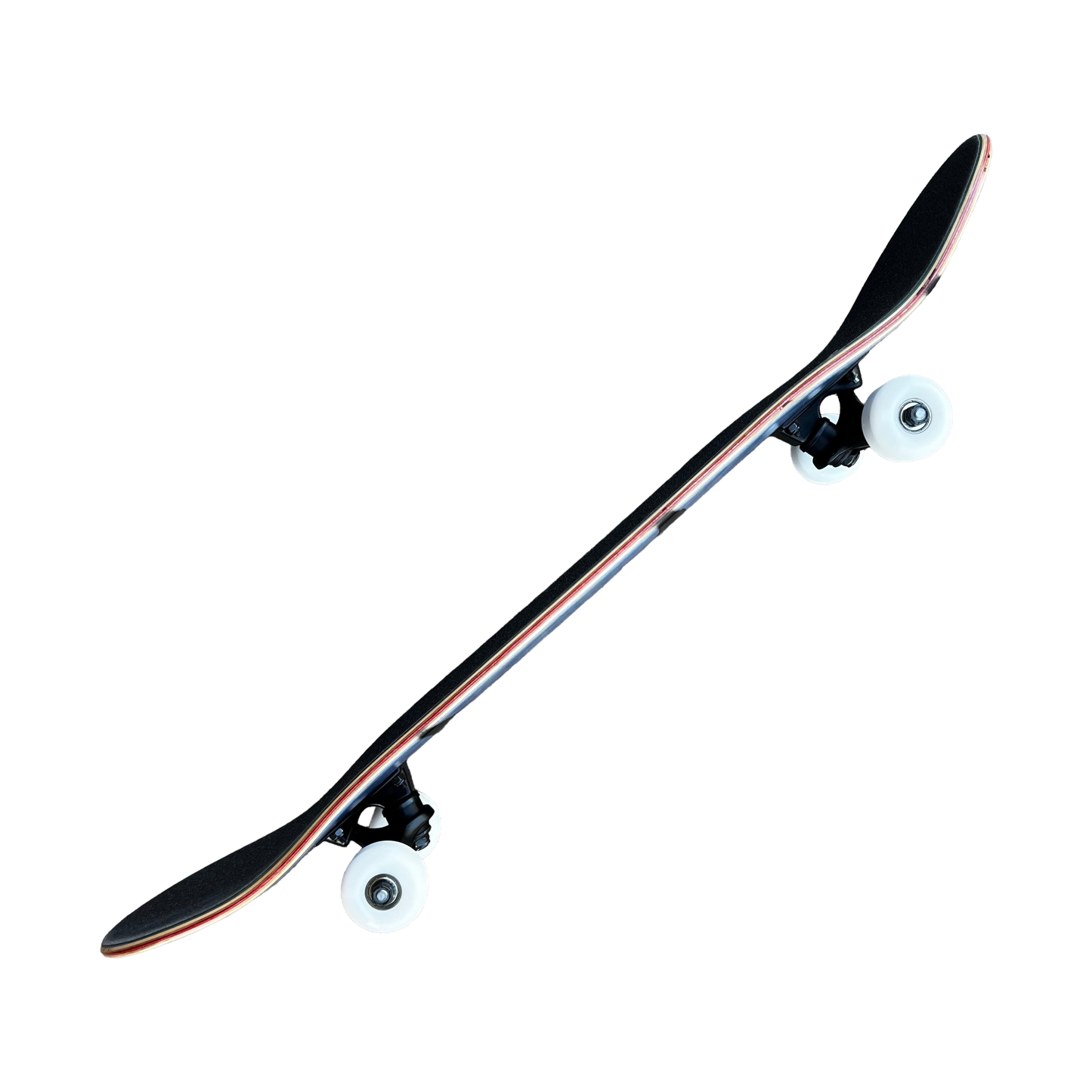 Stardust Skate Shop Tri-Bat Wanderlust Mid Size Pre-Built Complete Entry Level Skateboard 7.75" x 31.5" Blue Veneer / Satin Black / Bright Red