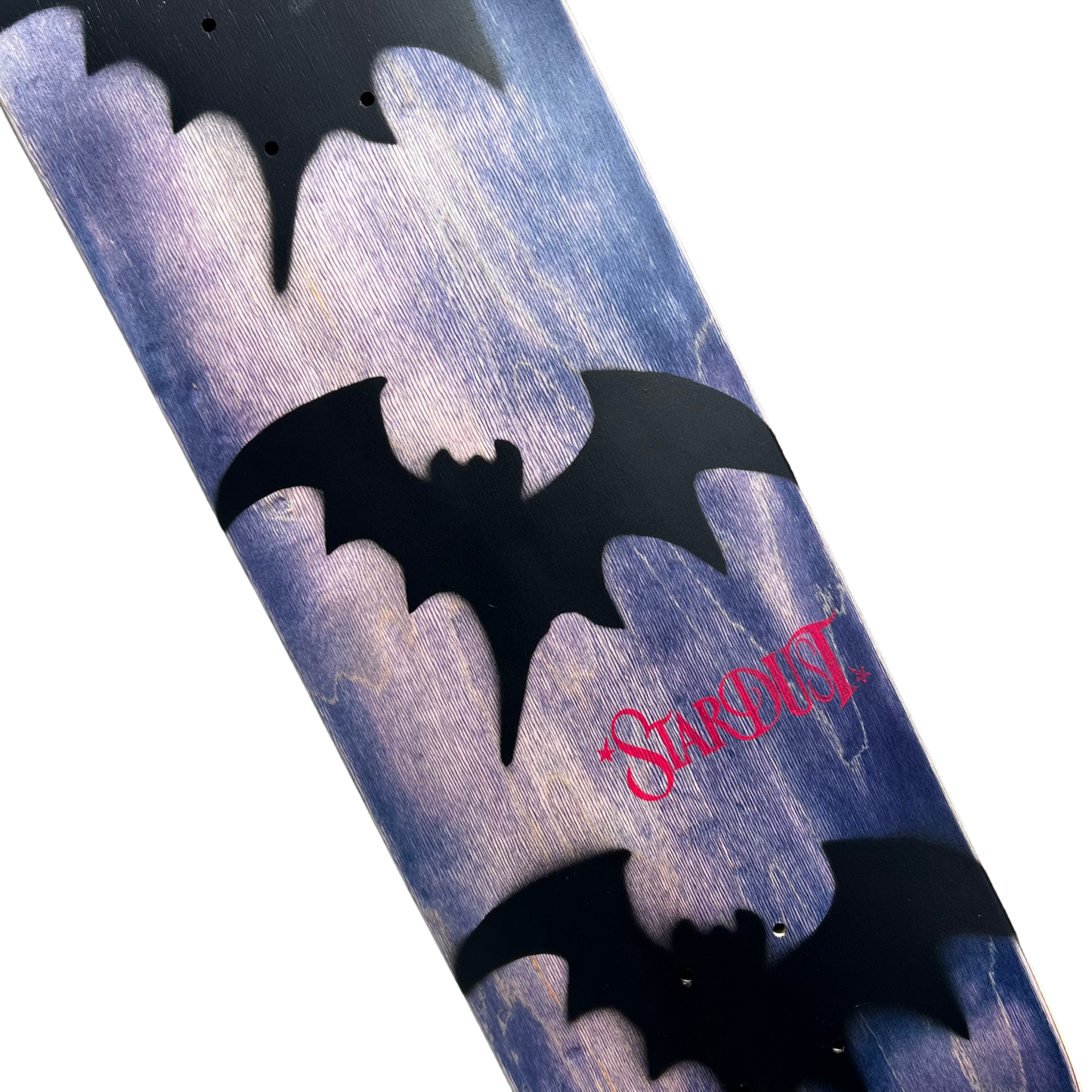 Stardust Tri-Bat Wanderlust Deck 048 8.5" (Full Cut) Blue Wash Veneer / Flat Black / Bright Red