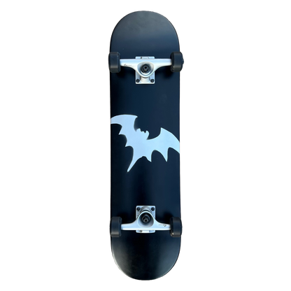 Stardust Skate Shop Matte Black / Metallic Silver Bat 041 Pre-Built Complete Entry Level Skateboard 8.0" x 31.7"