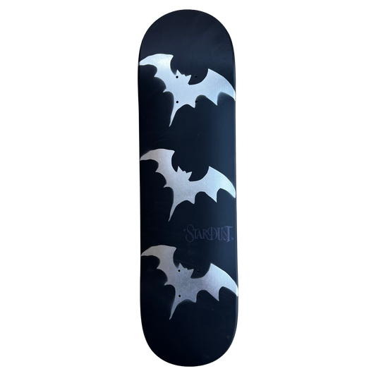 Stardust Tri-Bat Wanderlust Deck 048 8.5" Matte Black / Metallic Silver / Purple Shimmer
