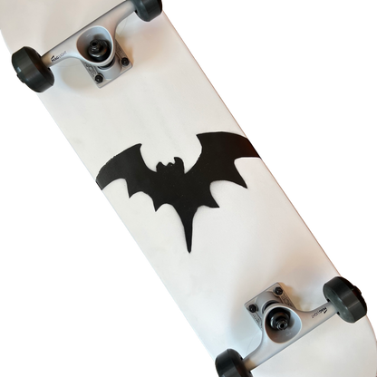 Stardust Skate Shop Matte White / Matte Black Bat 041 Pre-Built Complete Entry Level Skateboard 8.125" x 31.8"
