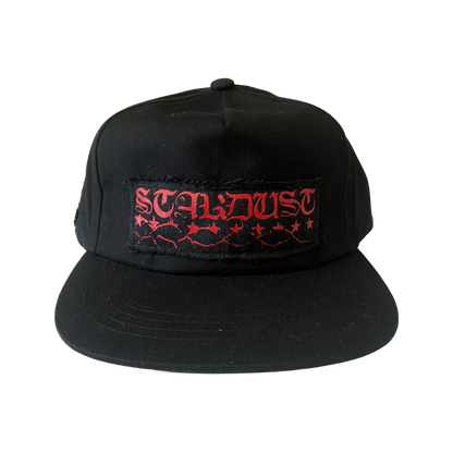 Stardust Patch Mash Ups Snapback Hat Blackletter 040 & Mask 023 Black / Bright Red