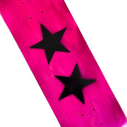 Stardust Matte Black Stars Twin Tip Deck 8.25" Pink Veneer