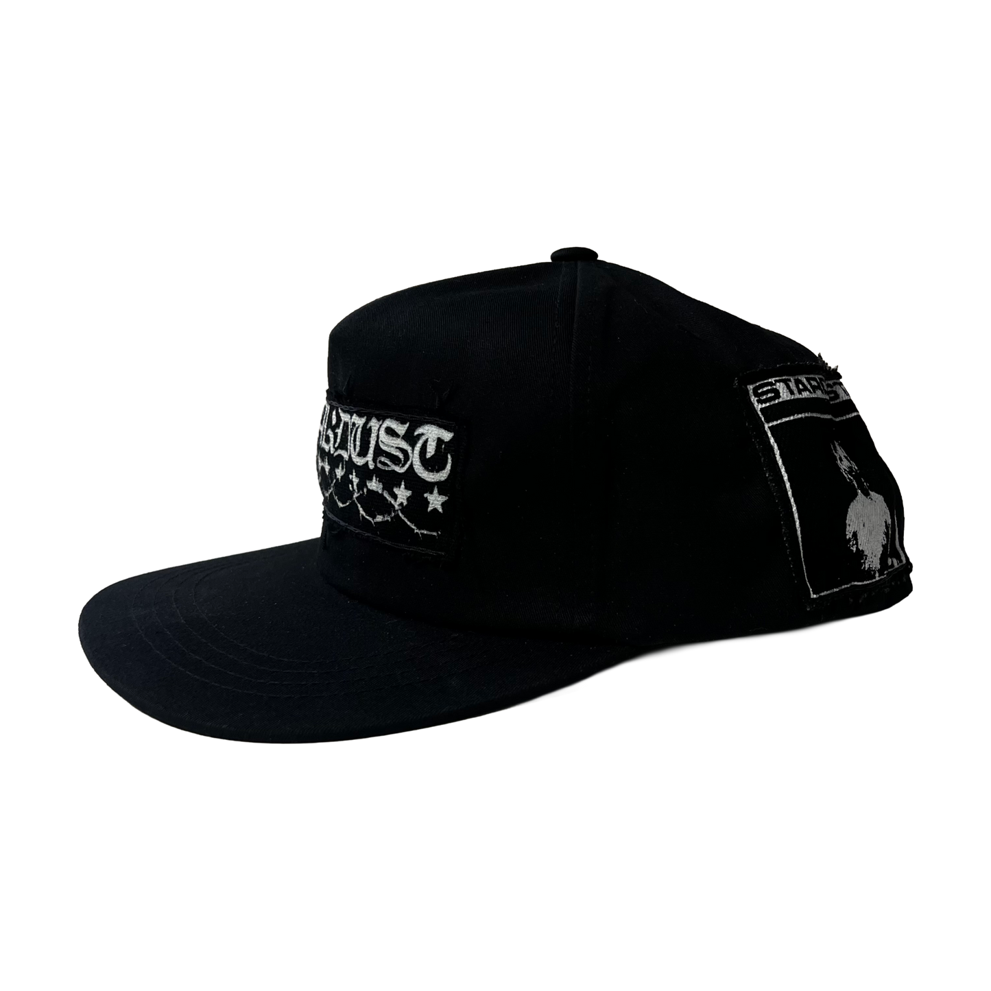 Stardust Patch Mash Ups Snapback Hat Blackletter 040 & Mask 023 Black / White