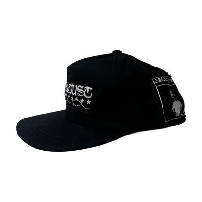 Stardust Patch Mash Ups Snapback Hat Blackletter 040 & Mask 023 Black / White