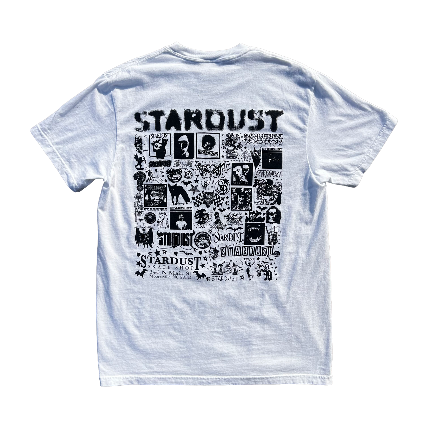 Stardust Skate Shop Five Years Garment-Dyed Tee 050 White / Black