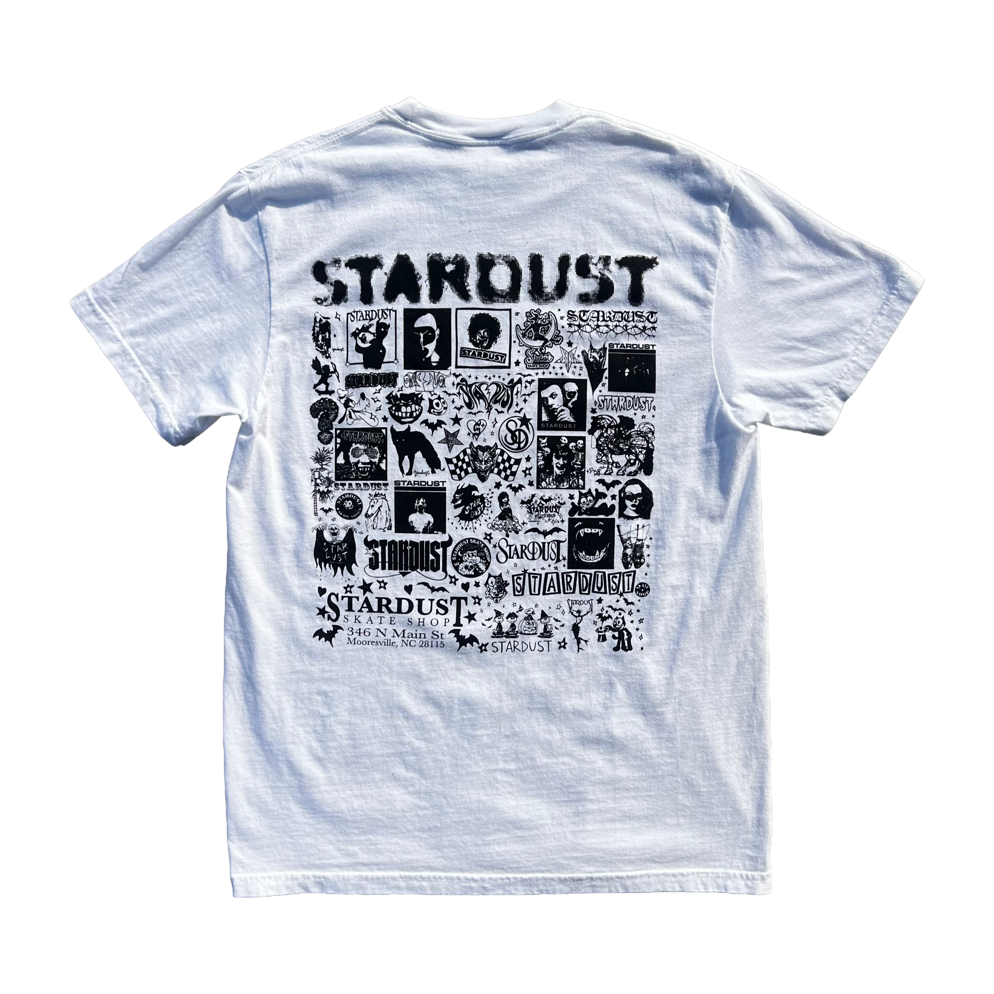 Stardust Skate Shop Five Years Garment-Dyed Tee 050 White / Black