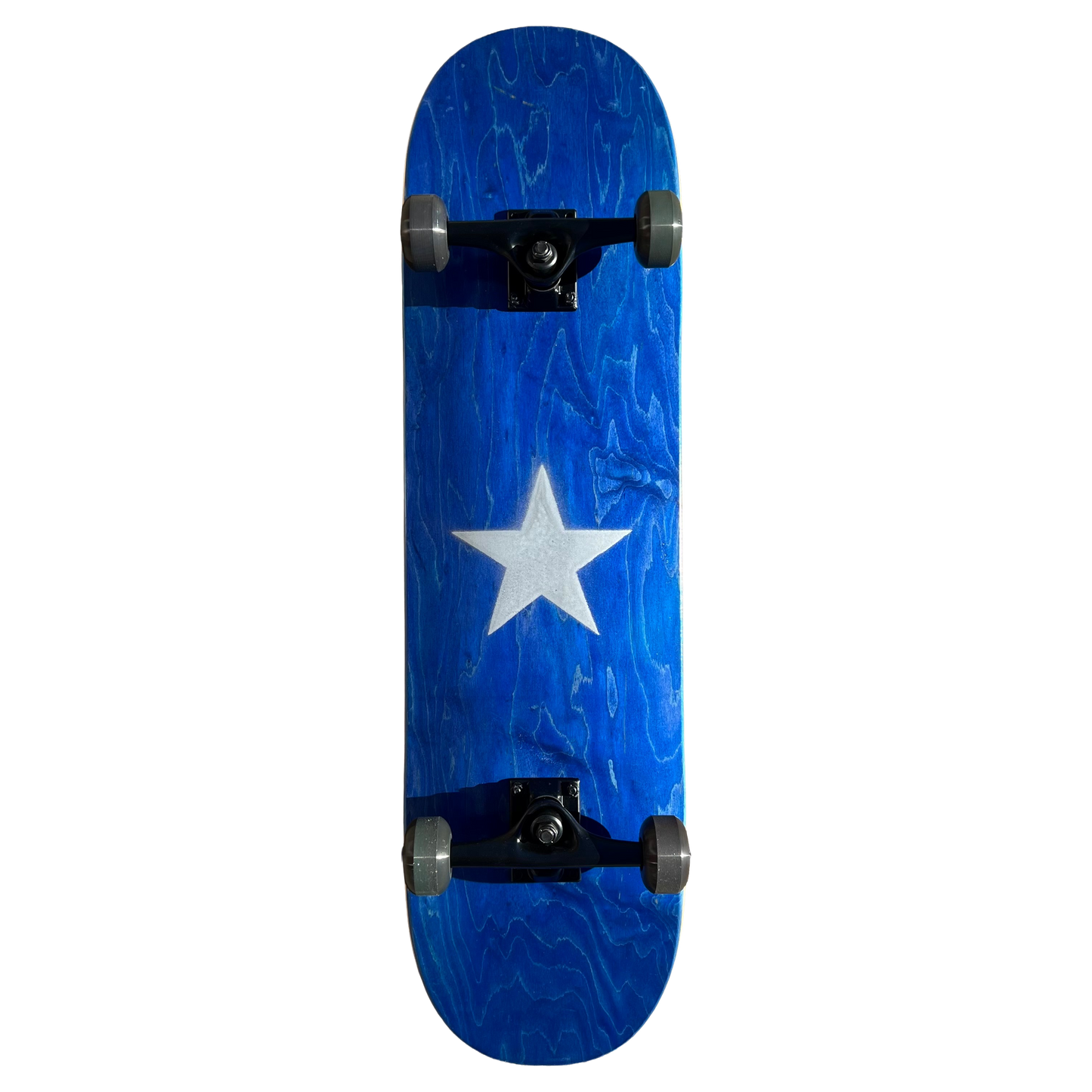 Stardust Skate Shop Navy Veneer / Metallic Silver Star Full Size Pre-Built Complete Entry Level Skateboard 8.5" x 32.3"