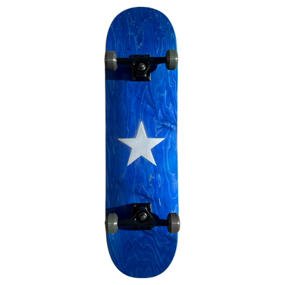 Stardust Skate Shop Navy Veneer / Metallic Silver Star Full Size Pre-Built Complete Entry Level Skateboard 8.5" x 32.3"