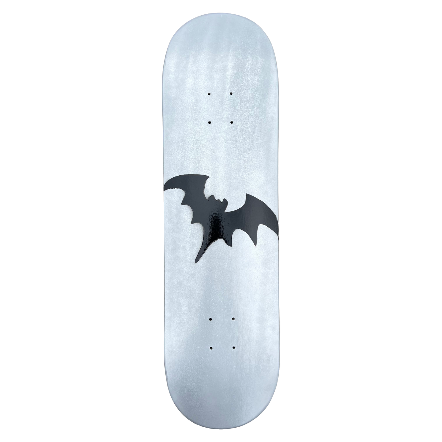 Stardust Metallic Silver / Satin Black Bat Deck 041 8.5" (Standard Cut)