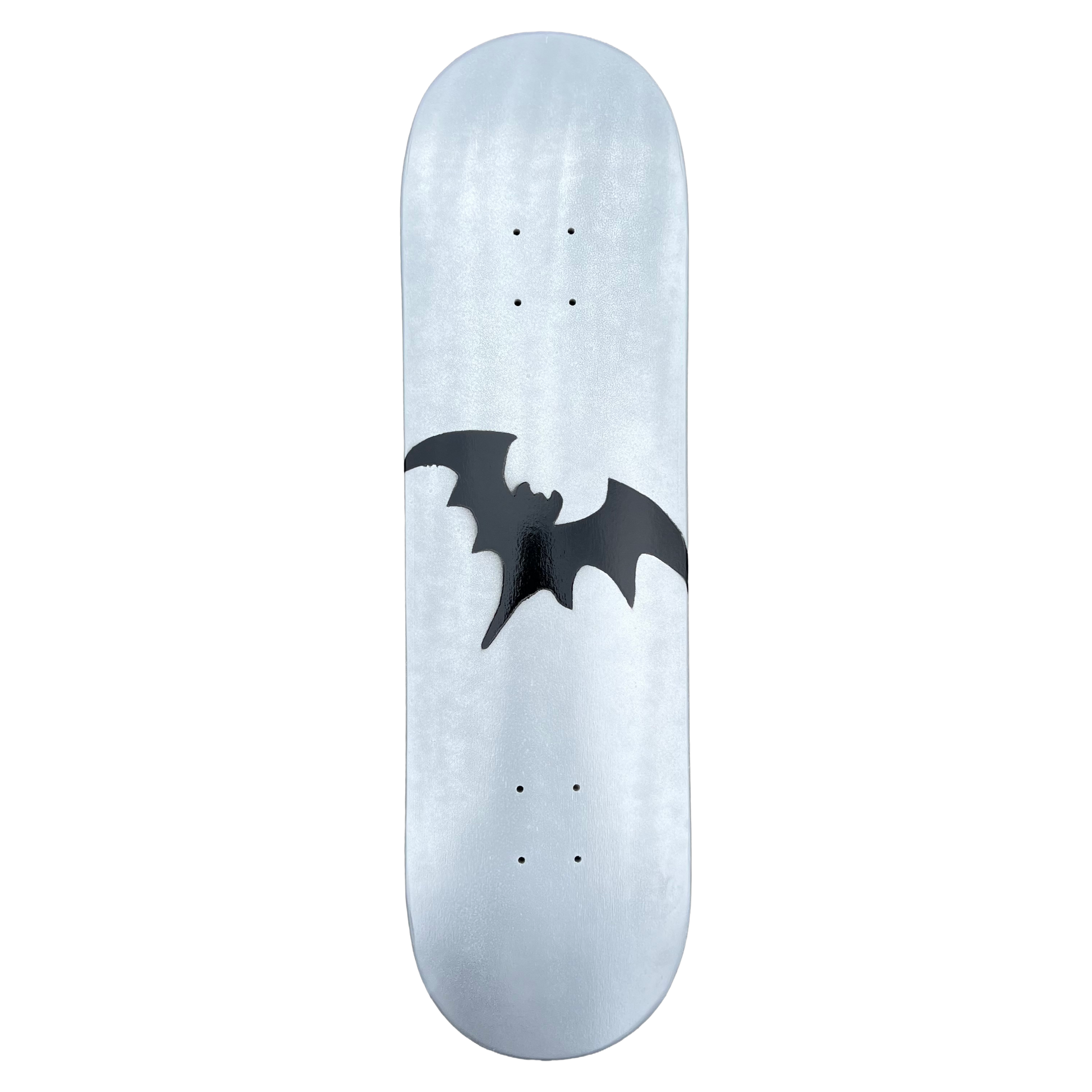 Stardust Metallic Silver / Satin Black Bat Deck 041 8.5" (Standard Cut)