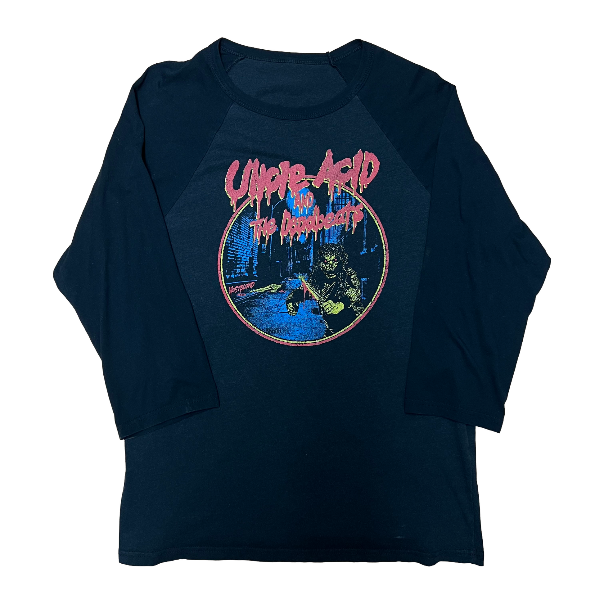 Vintage Uncle Acid And The Deadbeats 3/4 Sleeve Raglan Baseball Tee - Small - Black