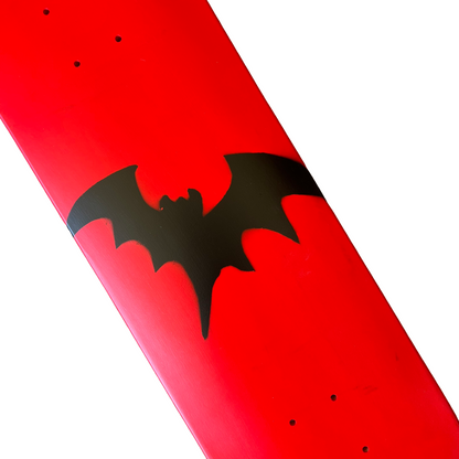 Stardust Full Bright Red / Matte Black Bat Deck 041 8.25" (Standard Cut)