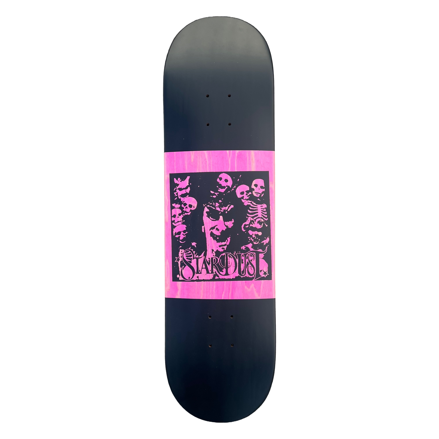 Stardust "Archaic Skulls" Deck 027 8.375" Matte Black / Pink Veneer / Matte Black (Standard Cut)