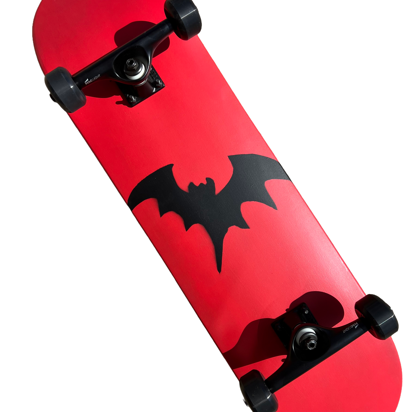 Stardust Skate Shop Full Bright Red / Matte Black Bat 041 Pre-Built Complete Skateboard 8.25" x 32.125" (Standard Cut)