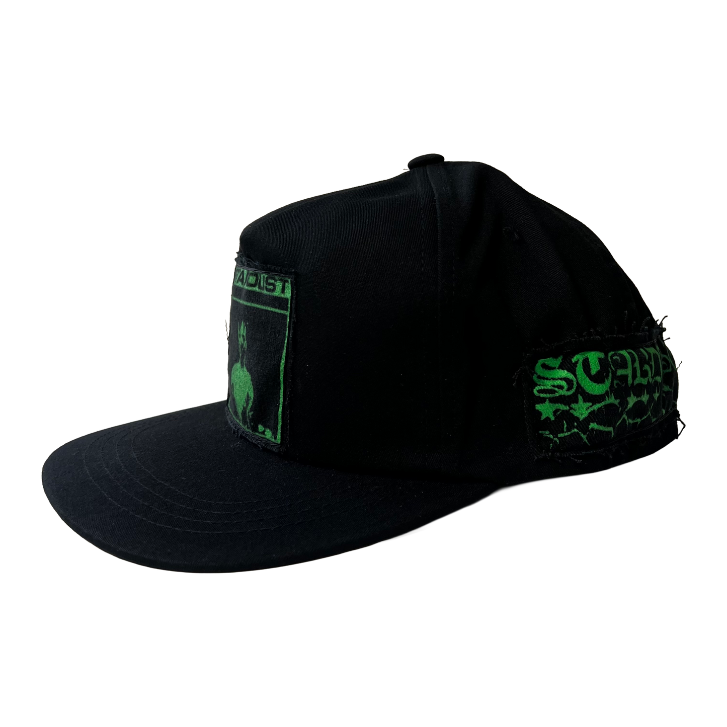 Stardust Patch Mash Ups Snapback Hat Mask 023 & Blackletter 040 Black / Slime Green