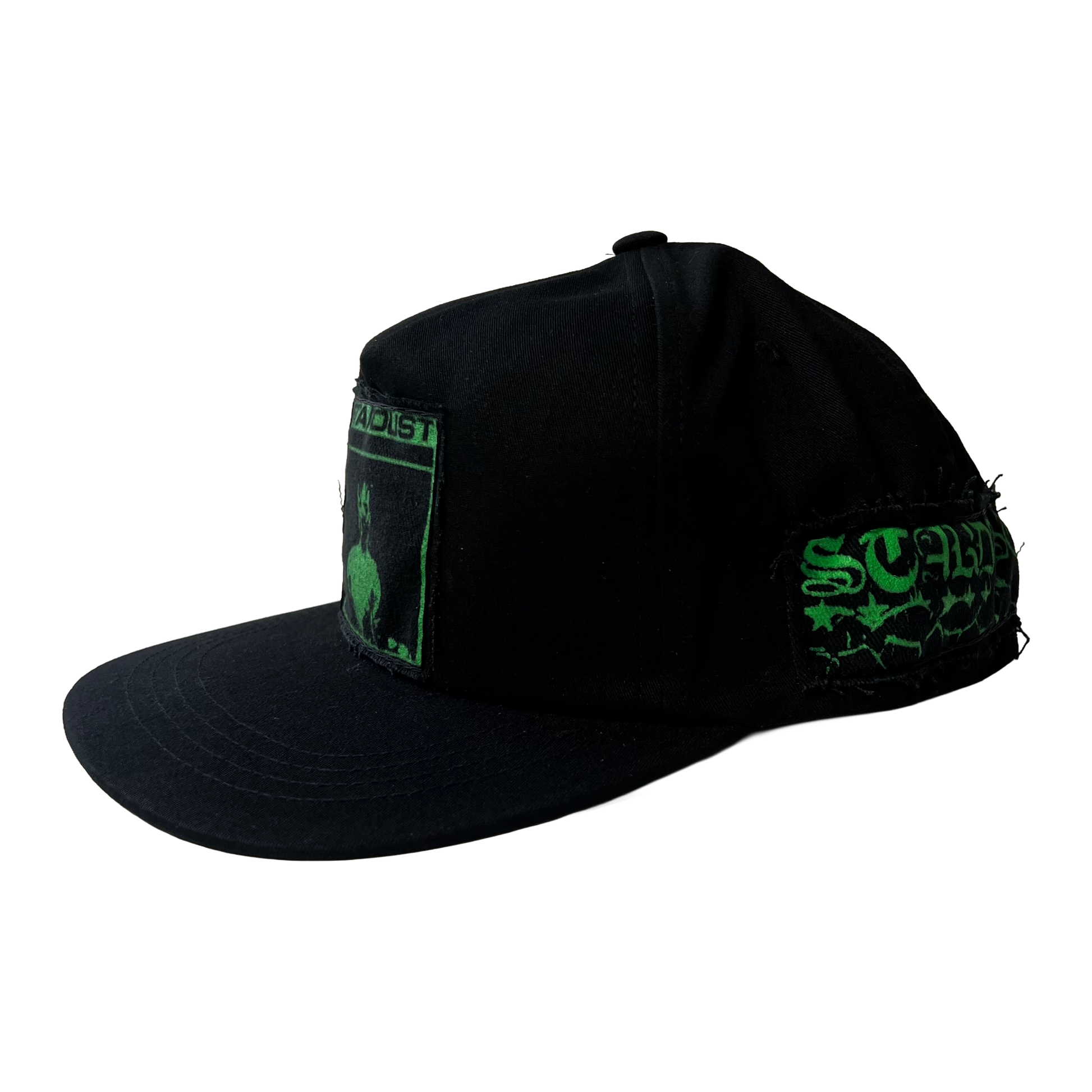 Stardust Patch Mash Ups Snapback Hat Mask 023 & Blackletter 040 Black / Slime Green