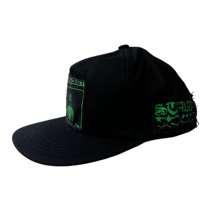 Stardust Patch Mash Ups Snapback Hat Mask 023 & Blackletter 040 Black / Slime Green